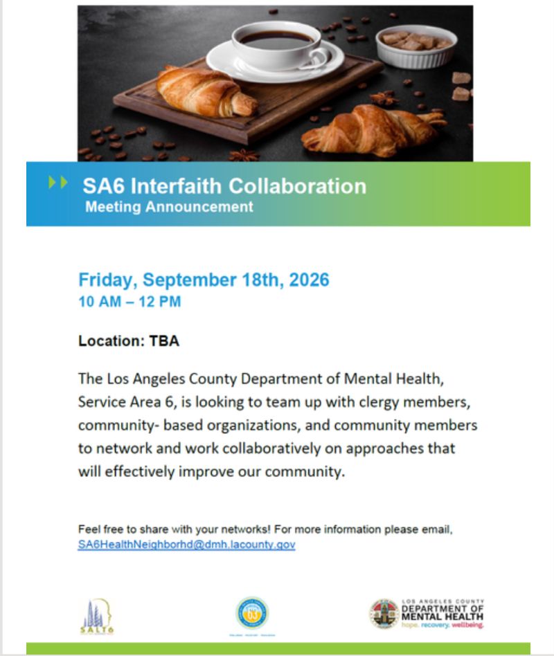 SA6 Interfaith Collaboration Meeting flyer